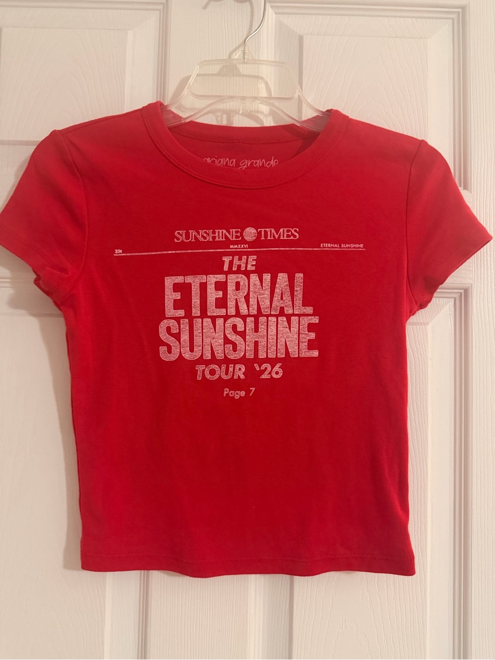 Ariana Grande Red 'The Eternal Sunshine' Short Sleeve Graphic Tee
